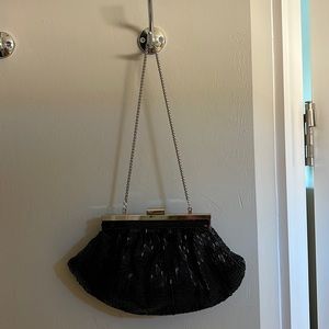Nina black beaded night bag